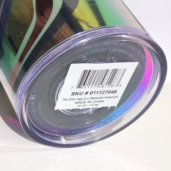 Starbucks Holiday 2021 Venti 24oz Tumbler Red Green & Gold swirl Limited Edition - Picture 5 of 9